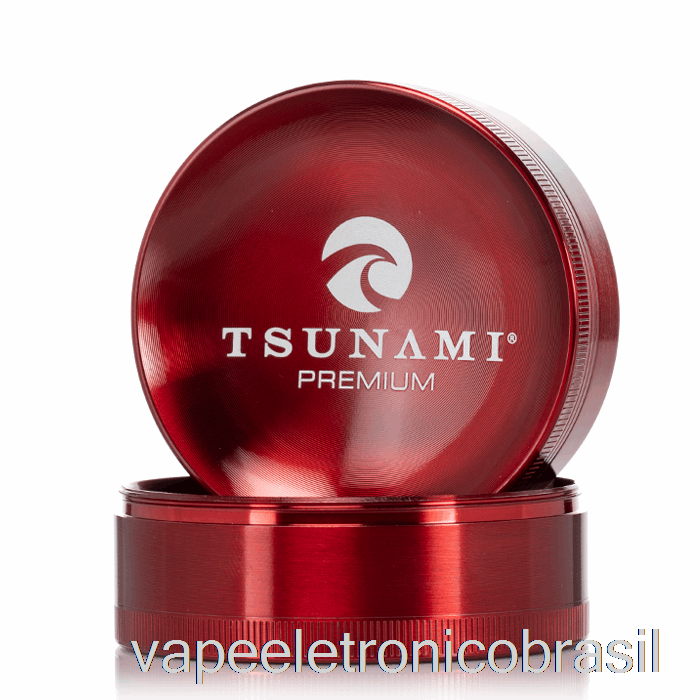 Vape Recarregável Tsunami 2,95 Polegadas Moedor Superior Afundado De 4 Peças Vermelho (75 Mm)